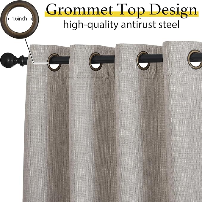 NICETOWN Window Valance for Bedroom Farmhouse Grommet Top Blackout Thermal - Image 3