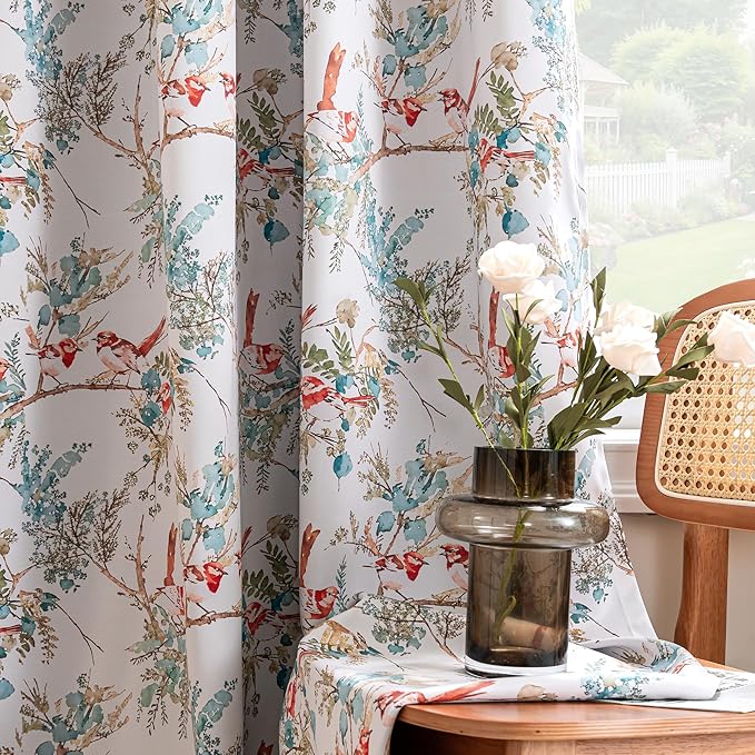 H.VERSAILTEX 100% Blackout Floral Curtains 63 inch Length 2 Panels Vintage - Image 8