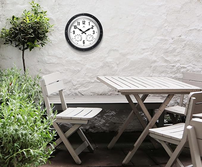 Infinity Instruments Forecaster Indoor/Outdoor Wall Clock, Thermometer - Image 7