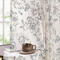 jinchan Linen Blend Curtain Floral Curtains Extra Wide by JINCHAN