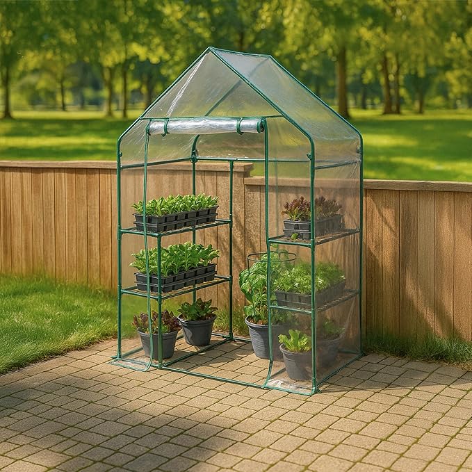 Miracle-GRO 4'8" x 29" x 6'5" Outdoor Mini Walk-in Greenhouse Plant Tent - Image 8