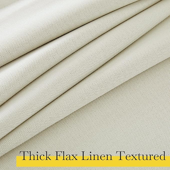 NICETOWN Faux Linen 100% Blackout Living Room Curtains 96 inches Long, W52 x L96 - Image 4