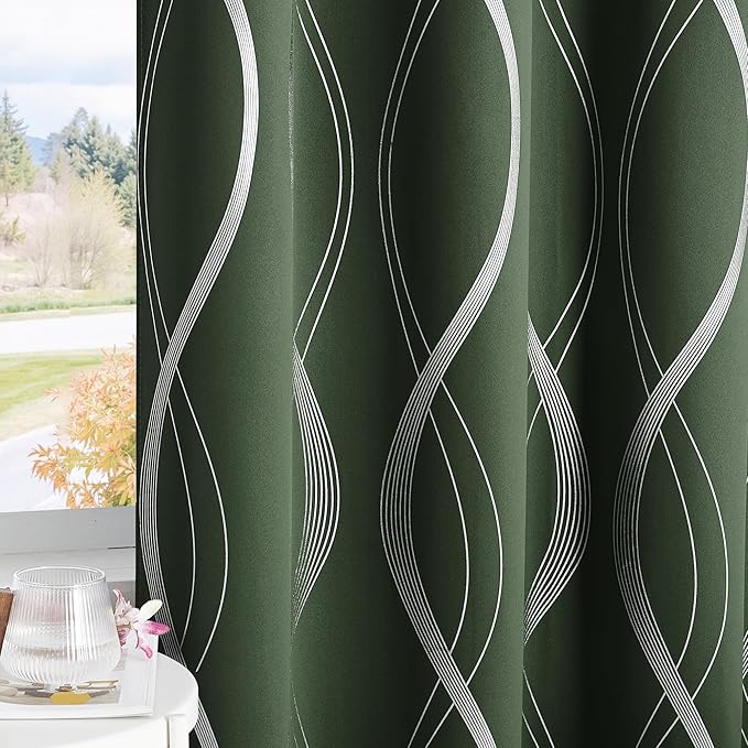 NICETOWN 100% Blackout Curtains 72 inch Length 2 Panels Set, Dark Mallard - Image 6
