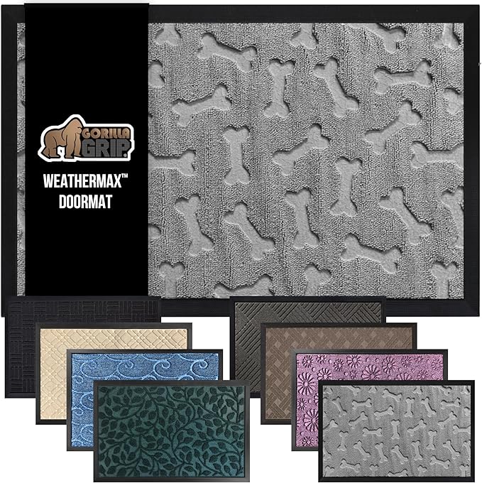 GORILLA GRIP 100% Waterproof All-Season WeatherMax Doormat, US Designed Natural by GorillaGrip