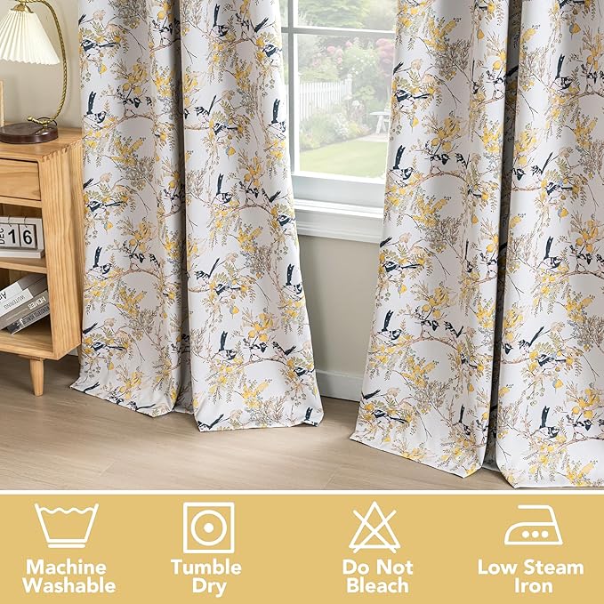 H.VERSAILTEX Floral 100% Blackout Curtains 84 inch Length 2 Panels Vintage - Image 6