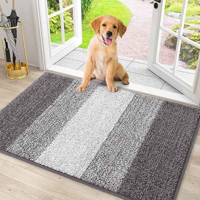 Smiry Dog Door Mat for Muddy Paws, Absorbs Moisture and Dirt, Low-Profile by Smiry