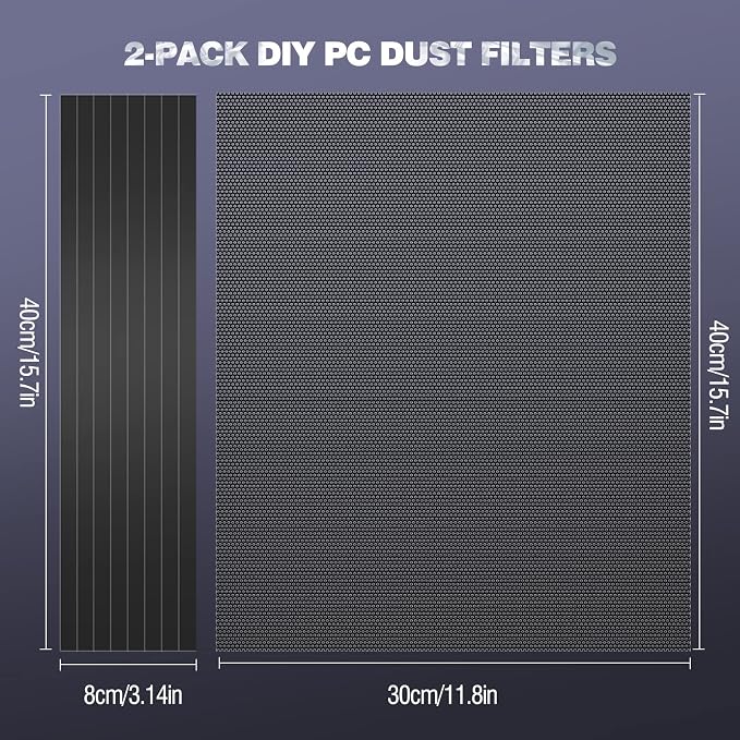 MoKo 400x300mm DIY PC Case Dust Mesh Filter, PVC Dustproof Magnetic Dust Filter - Image 4