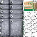 Activated Charcoal Odor Absorber, Large 10 Pack w Hooks Nature Odor Remover by Innmily