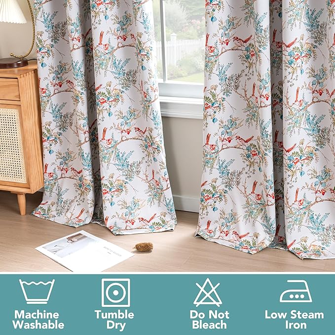H.VERSAILTEX 100% Blackout Floral Curtains 84 inch Length 2 Panels Vintage - Image 6