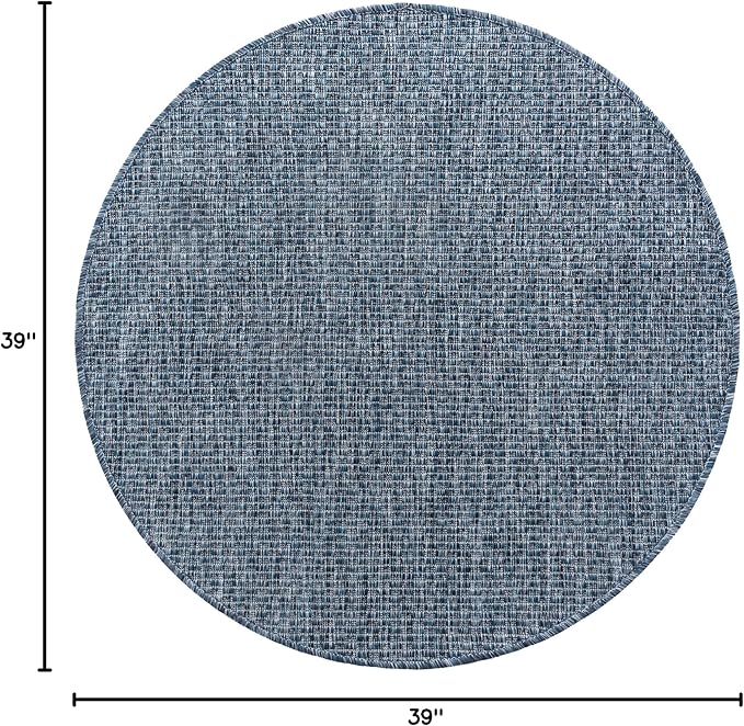 Unique Loom Collection Casual Transitional Solid Heathered Indoor/Outdoor - Image 2