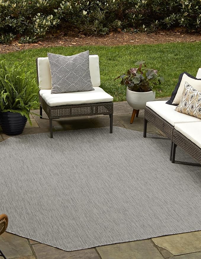Unique Loom Collection Casual Transitional Solid Heathered Indoor/Outdoor by UniqueLoom