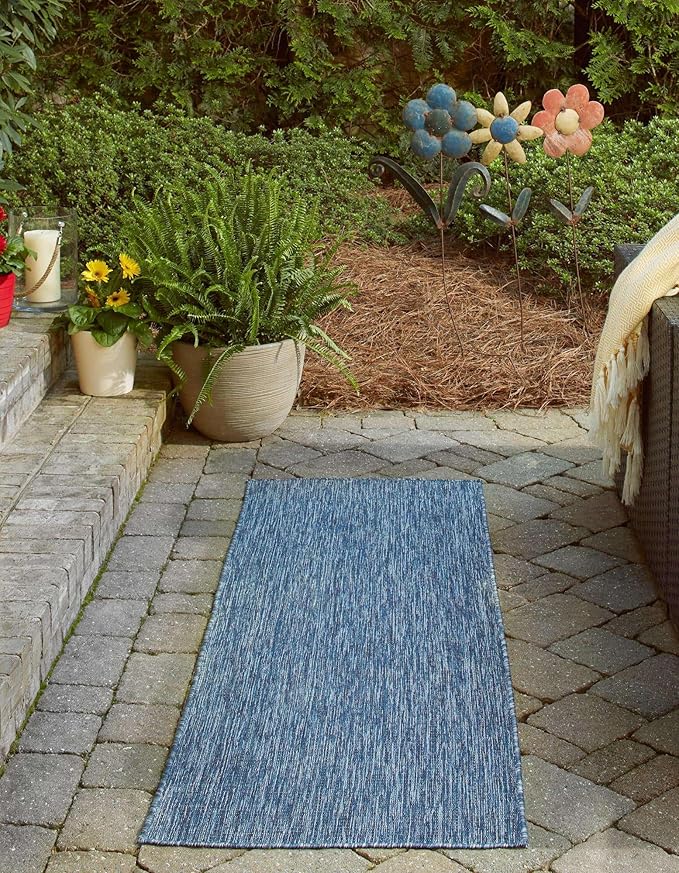 Unique Loom Outdoor Solid Collection Area Rug - Image 4