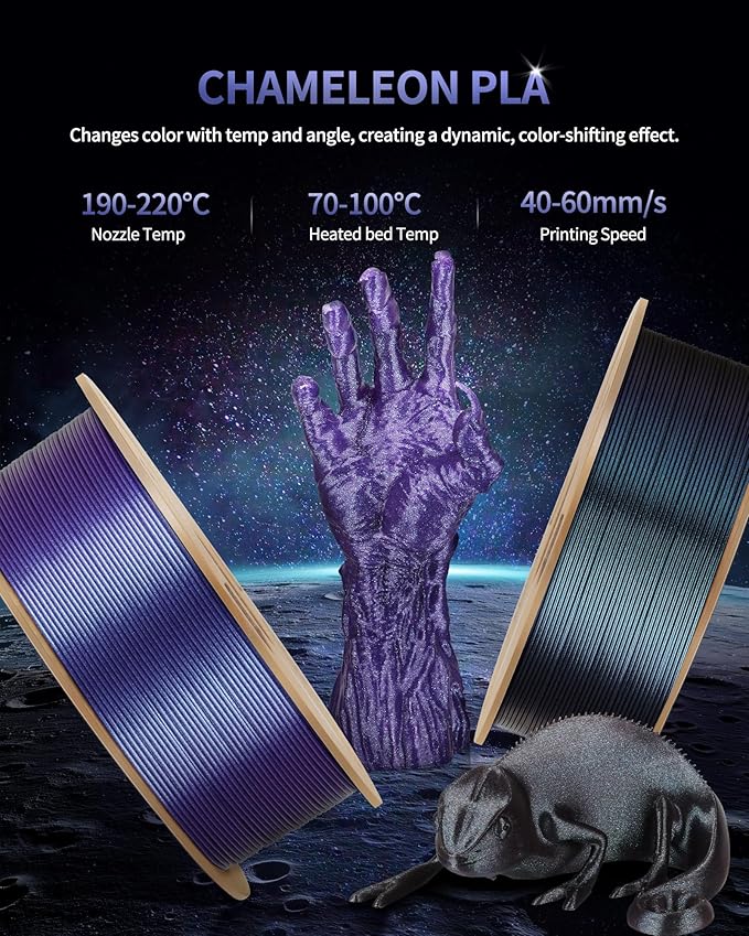LANDU Chameleon PLA Filament 1.75mm Burnt Titanium 1KG, 3D Printer Filament - Image 2