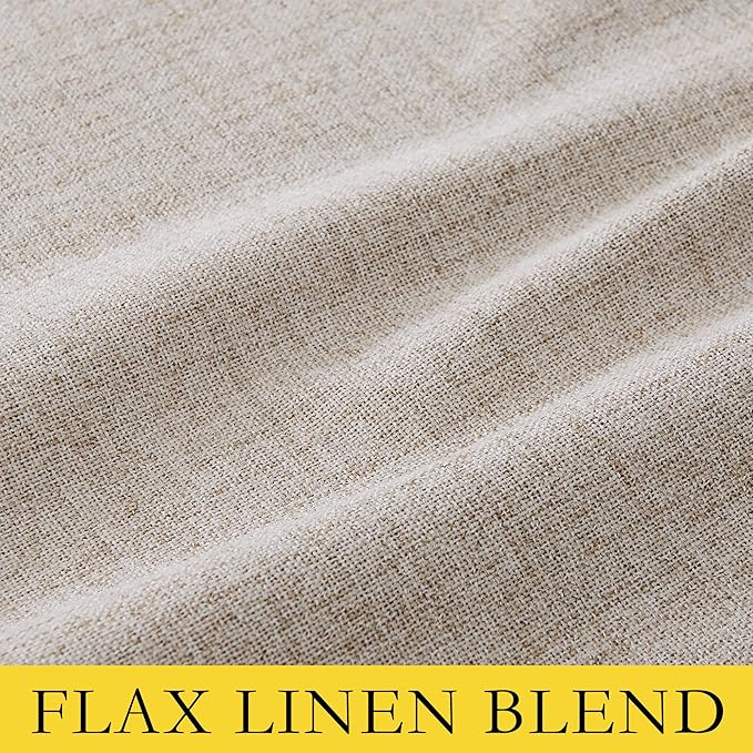 NICETOWN Oatmeal Vintage Open Linen Weave Flax Thermal Curtains, 100% Blackout - Image 9