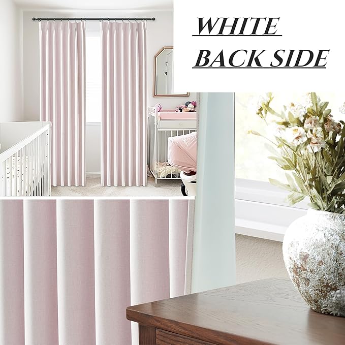 Light Pink Pinch Pleated Window Curtain Panels - Image 6