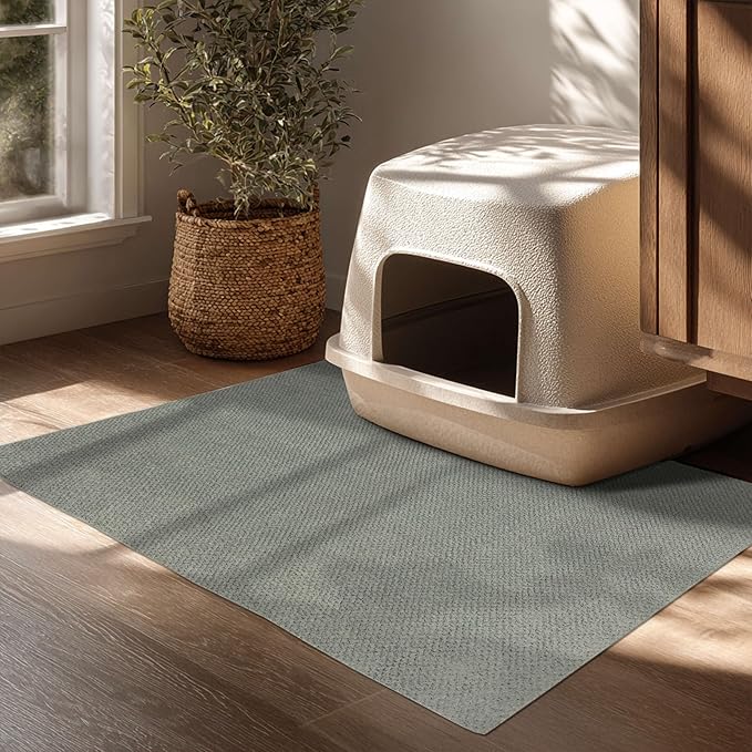 Mohawk Home Litter Box Moisture Barrier Mat Utility Solid Gray 4' X 6' Other by MohawkHome