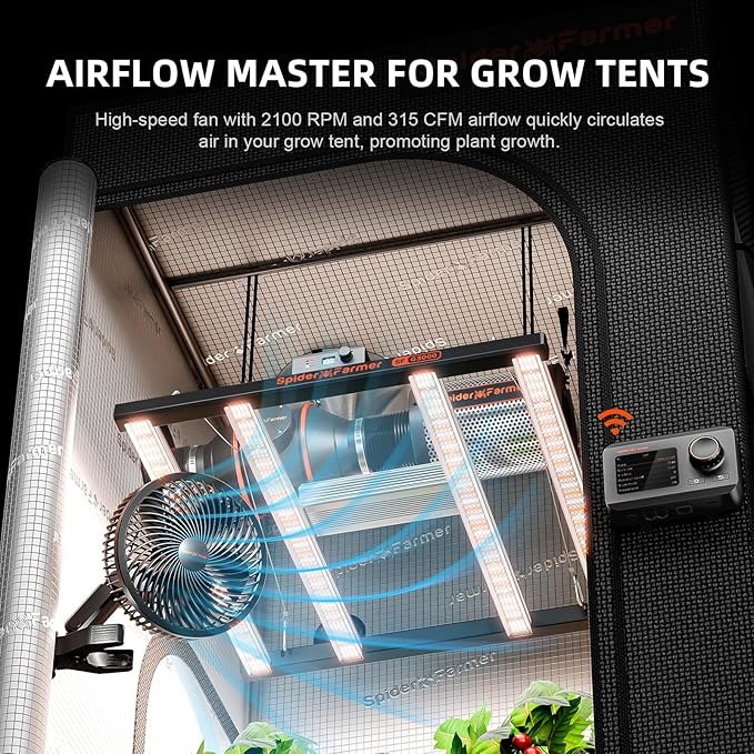 Spider Farmer G3000 Grow Tent Kit Complete 3x3x6ft, 300W Dimmable Bar Style LED - Image 9