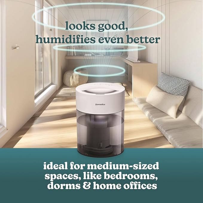 HoMedics Humidifiers for Bedroom, Office and Plants. Total Comfort UV-C - Image 3