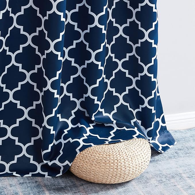 HLC.ME Lattice Print Blackout Window Curtains - Image 6