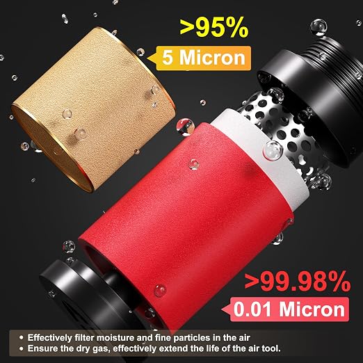 TAILONZ PNEUMATIC 3/8 Inch NPT 0-150 PSI Red Industrial Grade 4 Stage Air - Image 6