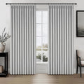 Light Grey Blackout Curtains 70 Inches Extra Wide Pinch Pleated by QJMYDECO