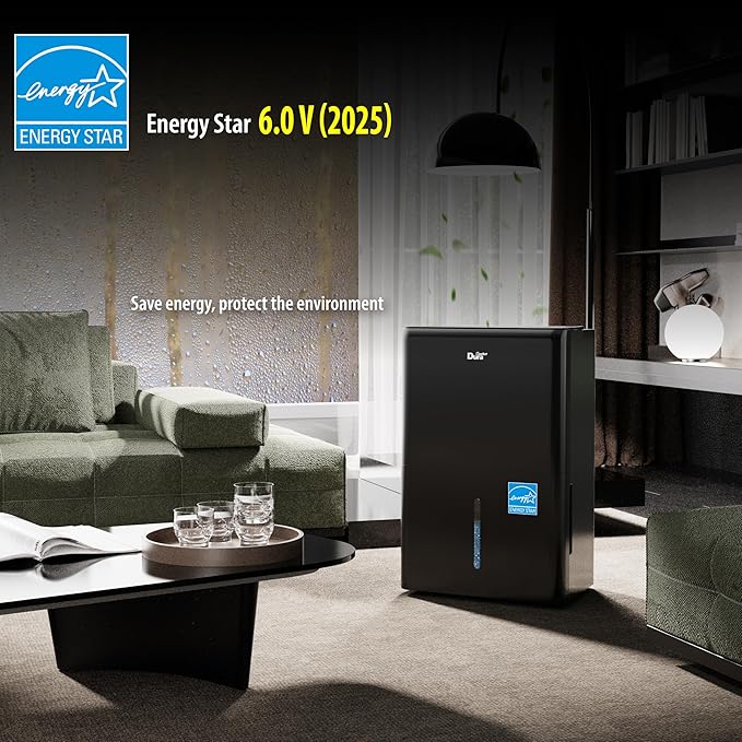 DuraComfort 50 Pint Dehumidifier, Built-in Pump, 4500 Sq Ft Coverage, Energy - Image 8