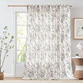 jinchan Linen Floral Curtains 100 Inch Extra Wide by JINCHAN