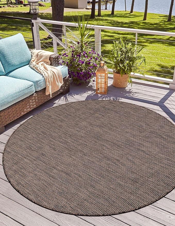 Unique Loom Outdoor Solid Collection Area Rug - Image 6