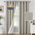 H.VERSAILTEX Chenille Linen Curtains 108 inches Long 100% Black Out Curtains by HVERSAILTEX