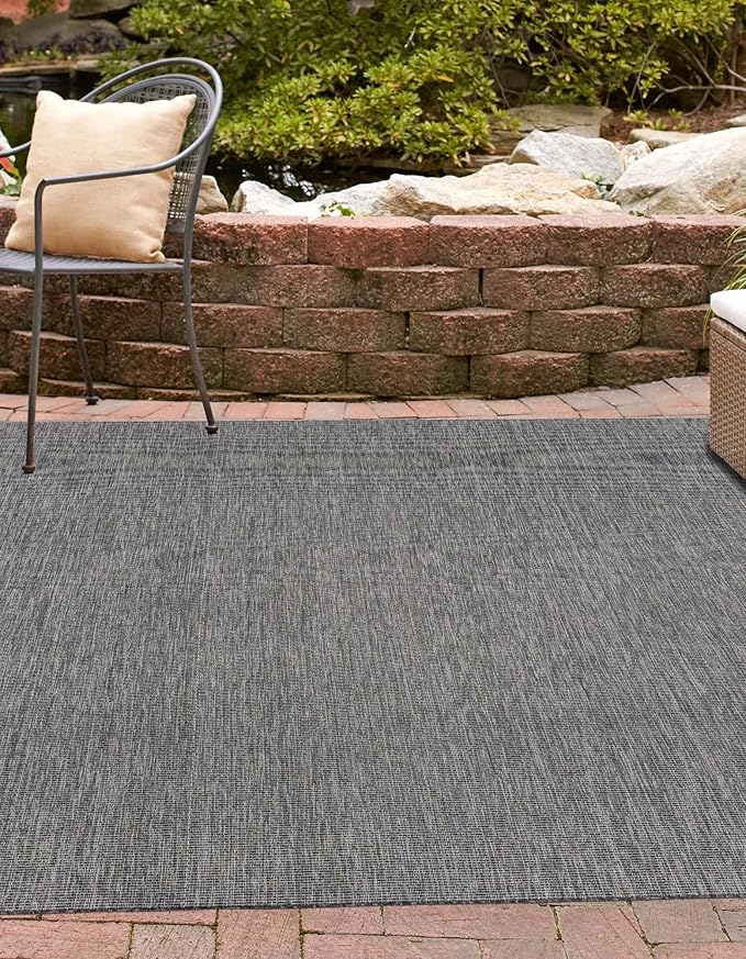 Unique Loom Collection Casual Transitional Solid Heathered Indoor/Outdoor - Image 5