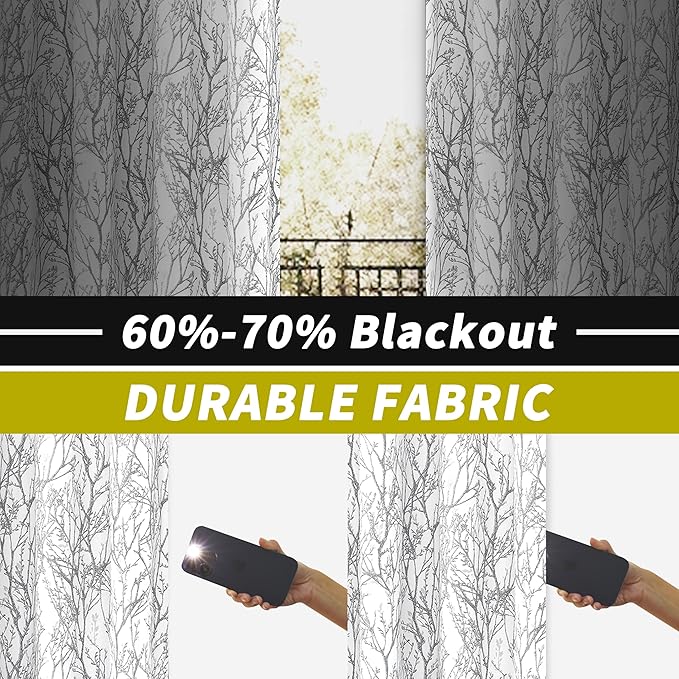 DriftAway Tree Branch Blackout Curtains Double Layer 54 Inches Long - Image 3
