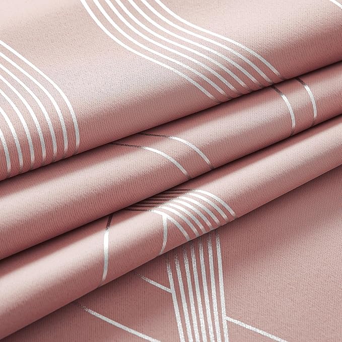 NICETOWN 100% Blackout Pink Curtains - Image 5