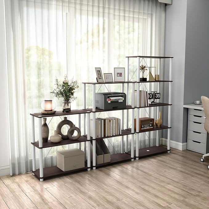 Homes: Inside + Out Apexa Modern 4-Tier Wide Shelving Units, Collectibles - Image 13