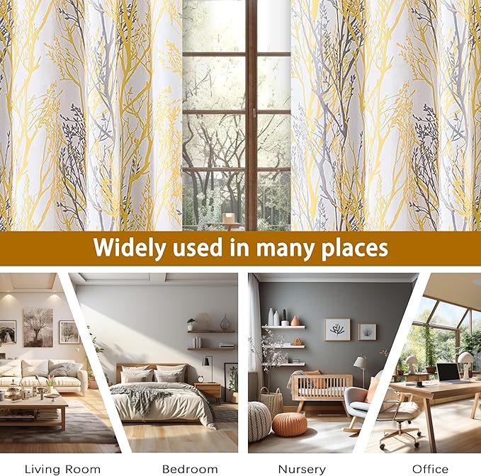DriftAway Tree Branch Blackout Curtains Double Layer 96 Inches Long - Image 3