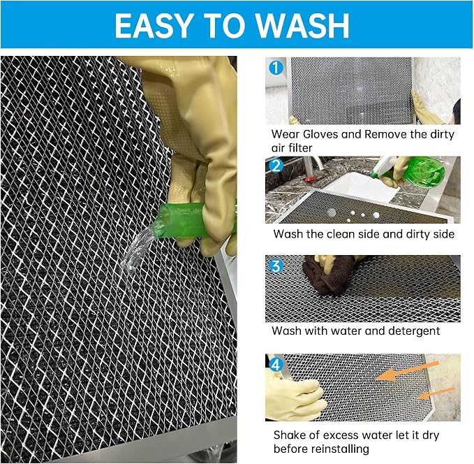 UBeesize 16x24x1 Air Filter HVAC AC Furnace Filter, MERV 8, Reusable Washable - Image 7