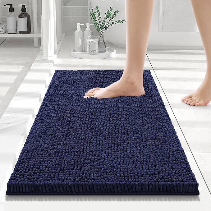 Smiry Luxury Chenille Bathroom Rugs 24x16, Extra Soft and Absorbent Shaggy Bath by Smiry