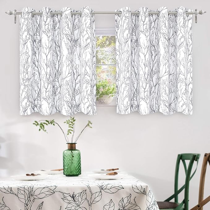 DriftAway Tree Branch Blackout Curtains Double Layer 36 Inches Long by DriftAway