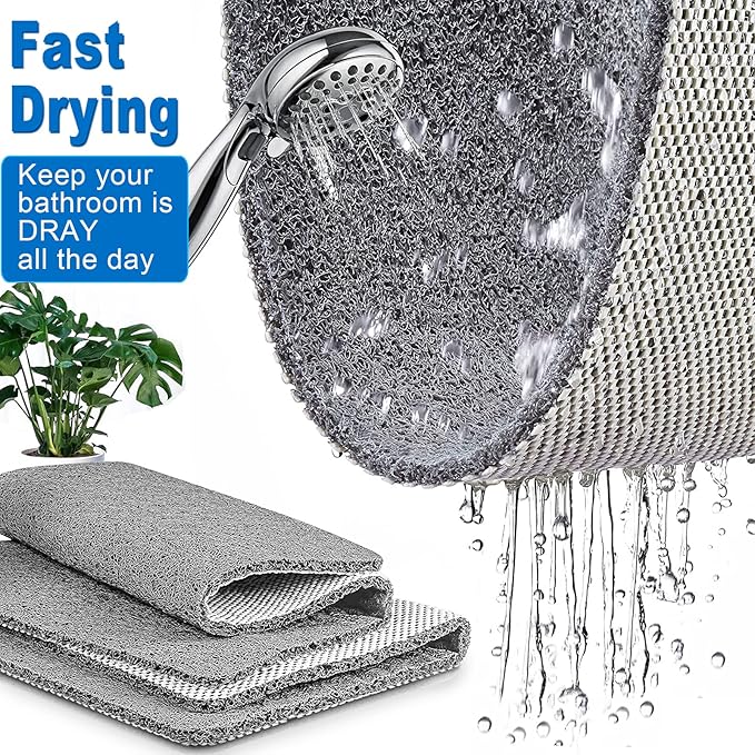 Shower Mats Non Slip for Elderly, 16x24’Lager Loofah Shower Mat, Loofah Bath - Image 3