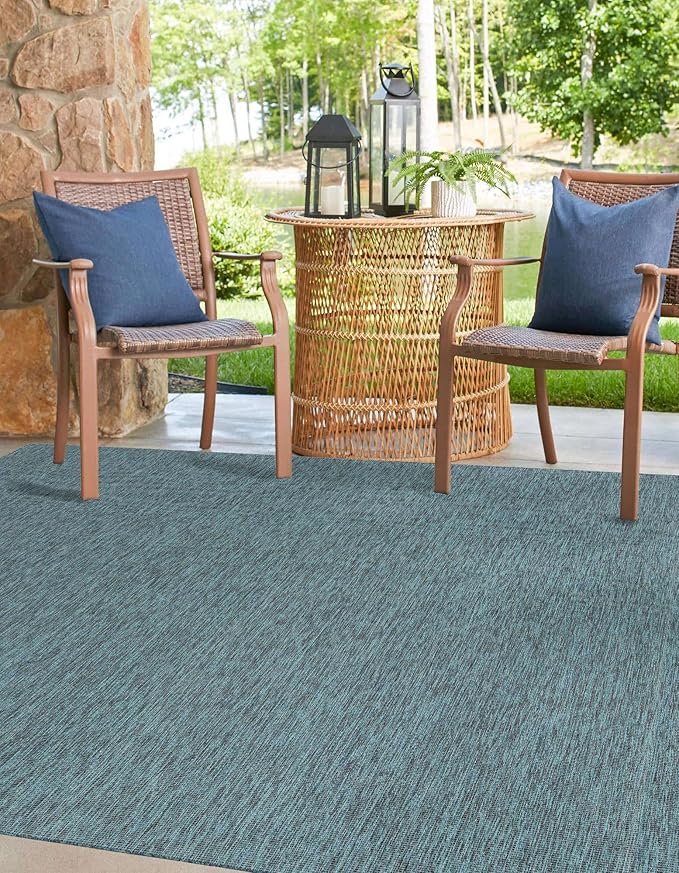 Unique Loom Collection Casual Transitional Solid Heathered Indoor/Outdoor - Image 3