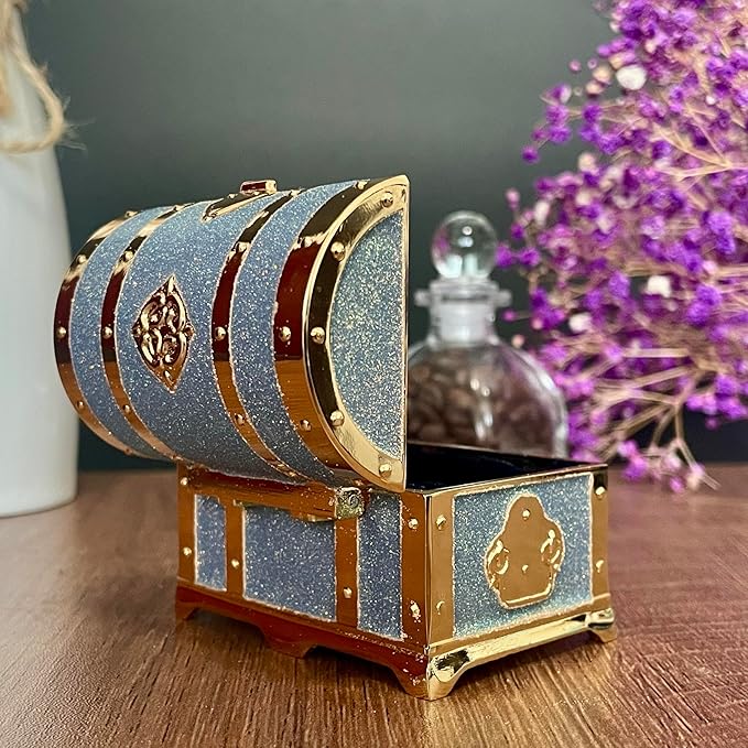 Retro Jewelry Box Arched Vintage Rectangular Metal Chest Necklace Ring Earrings - Image 5