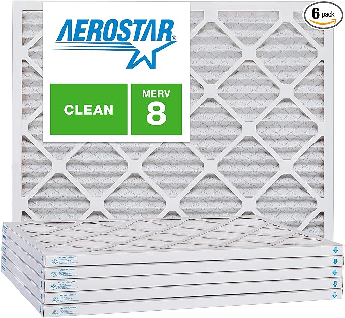 Aerostar 16x18x1 MERV 8 Air Filter, Pleated AC Furnace HVAC Filters, by AirFiltersDelivered