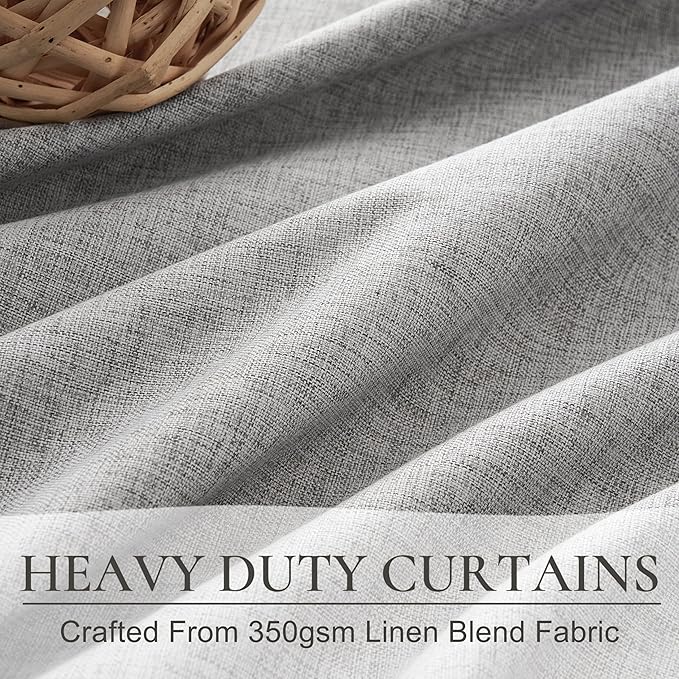Bedroom Blackout Curtains 63 Inches Long 2 Panel Set, Thermal Curtain - Image 5