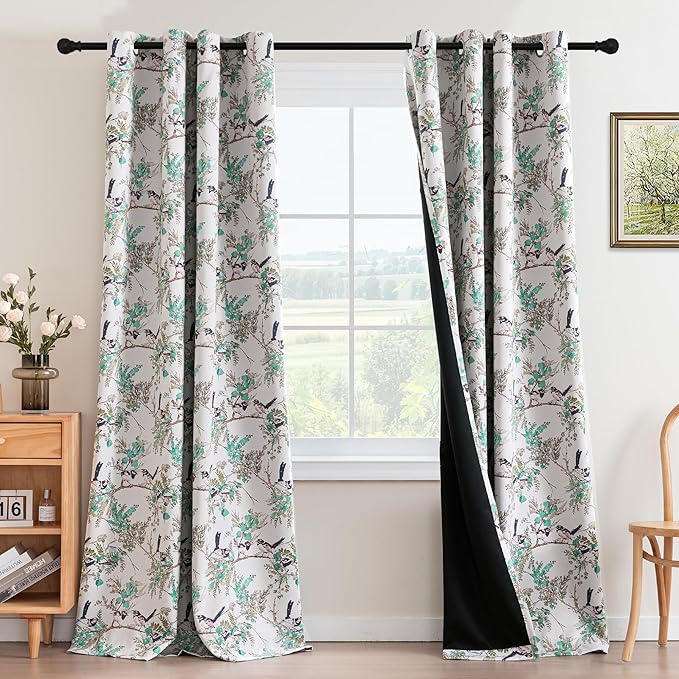 H.VERSAILTEX Floral 100% Blackout Curtains 84 inch Length 2 Panels Vintage by HVERSAILTEX