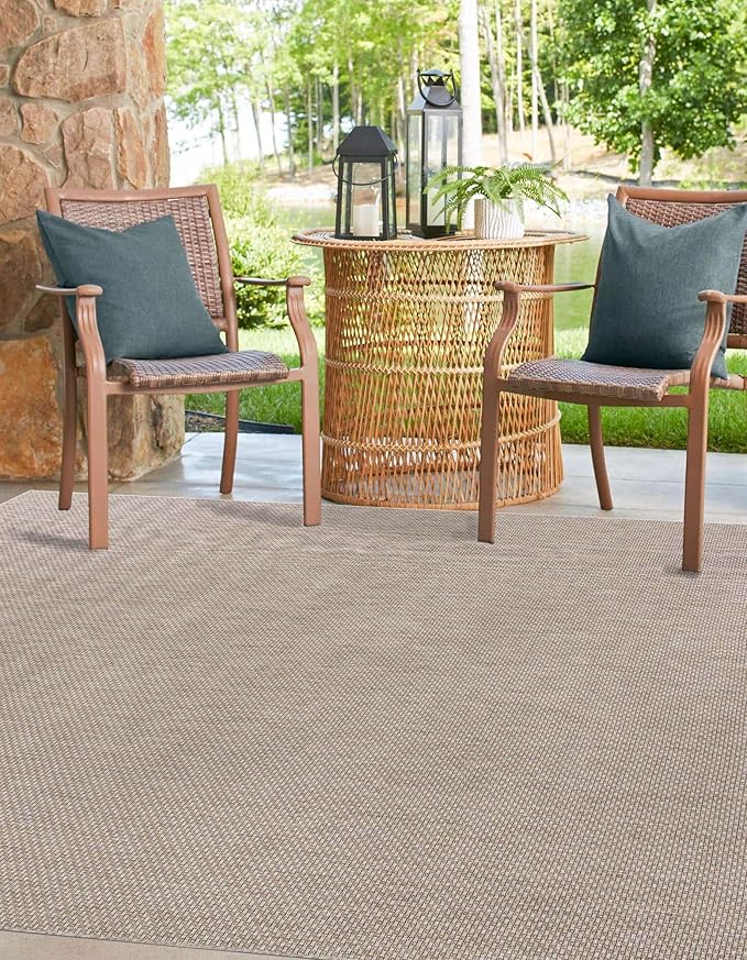 Unique Loom Outdoor Solid Collection Area Rug - Image 3