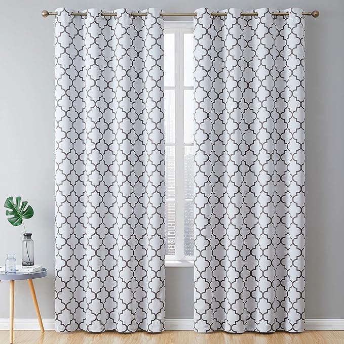 HLC.ME Lattice Print Design Bedroom Blackout Curtains by HomeLinenCollections