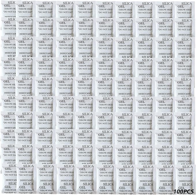 100Pcs Silica Gel Desiccant Packs, Industrial Grade No-Toxic Dehumidifier by SmaringRobot