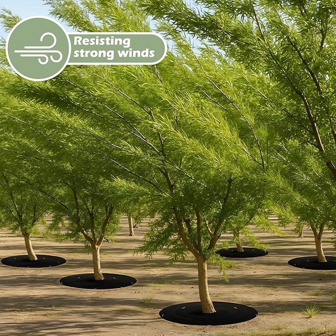Tegeme 4 Pack 24.5 Inch Non Woven Tree Mulch Ring - Image 4