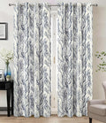 DriftAway Linen Printed Blackout Curtains Tree Branch Pattern Double Layer 102 by DriftAway