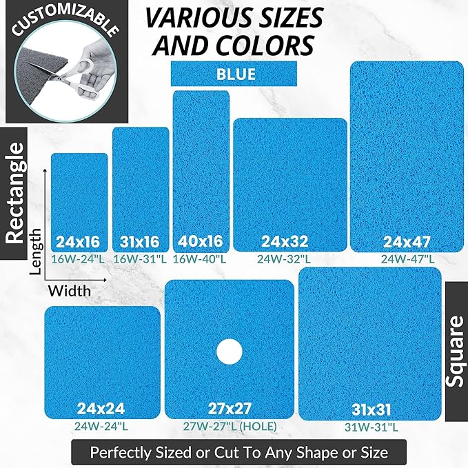 Enkosi Loofah Shower Mat with Drain Hole – Cushioned Anti-Slip Square Bath Mat - Image 6
