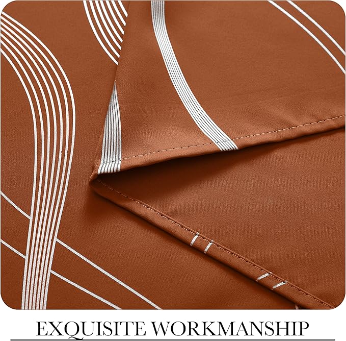 NICETOWN Fall Burnt Orange Blackout Curtain Panels - Image 5